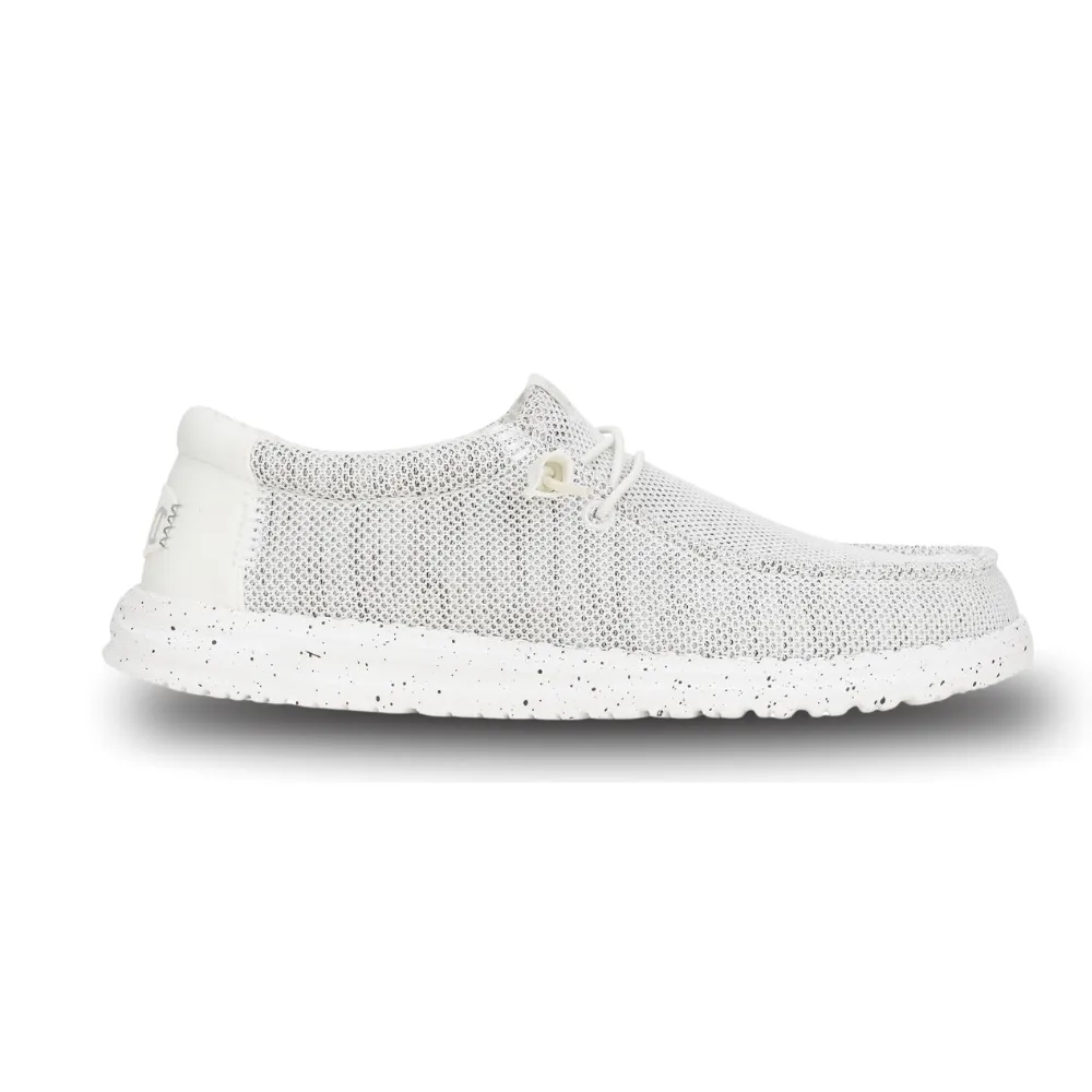 HEYDUDE Wally Stretch Sox Storm White, Men’s Shoes, Slip-on Loafers, Comfortable & Light-Weight