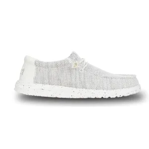HEYDUDE Wally Stretch Sox Storm White, Men’s Shoes, Slip-on Loafers, Comfortable & Light-Weight
