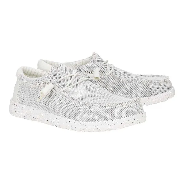 HEYDUDE Wally Stretch Sox Storm White, Men’s Shoes, Slip-on Loafers, Comfortable & Light-Weight