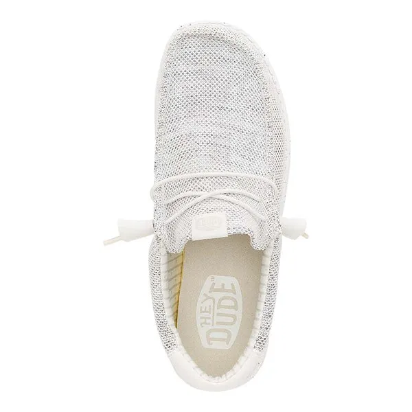 HEYDUDE Wally Stretch Sox Storm White, Men’s Shoes, Slip-on Loafers, Comfortable & Light-Weight