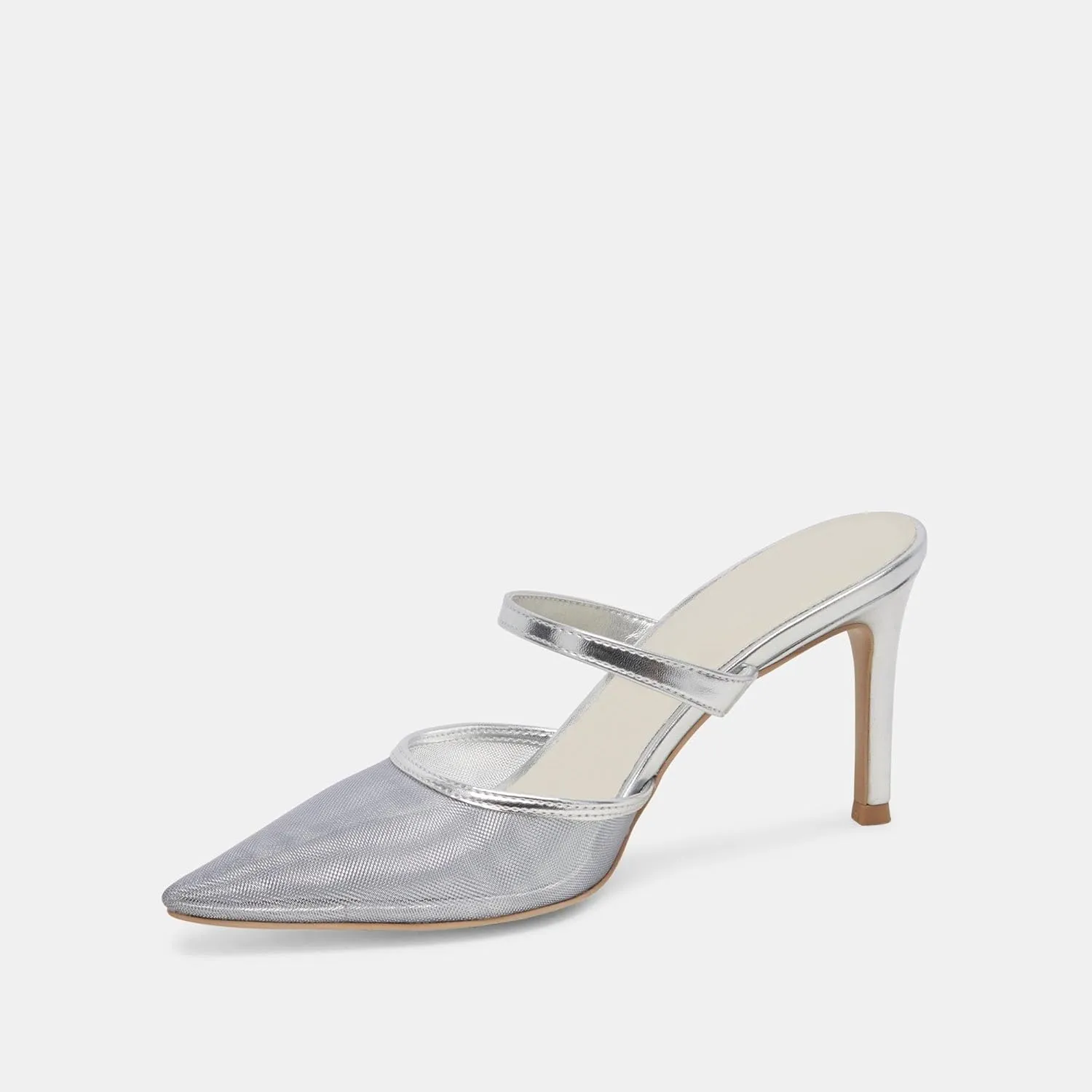 High Heel Mules for Women Closed Pointed Toe Slip On Heeled Mules with Strap Backless Casual Comfortable Dress Mule Heel Pumps
