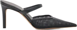High Heel Mules for Women Closed Pointed Toe Slip On Heeled Mules with Strap Backless Casual Comfortable Dress Mule Heel Pumps