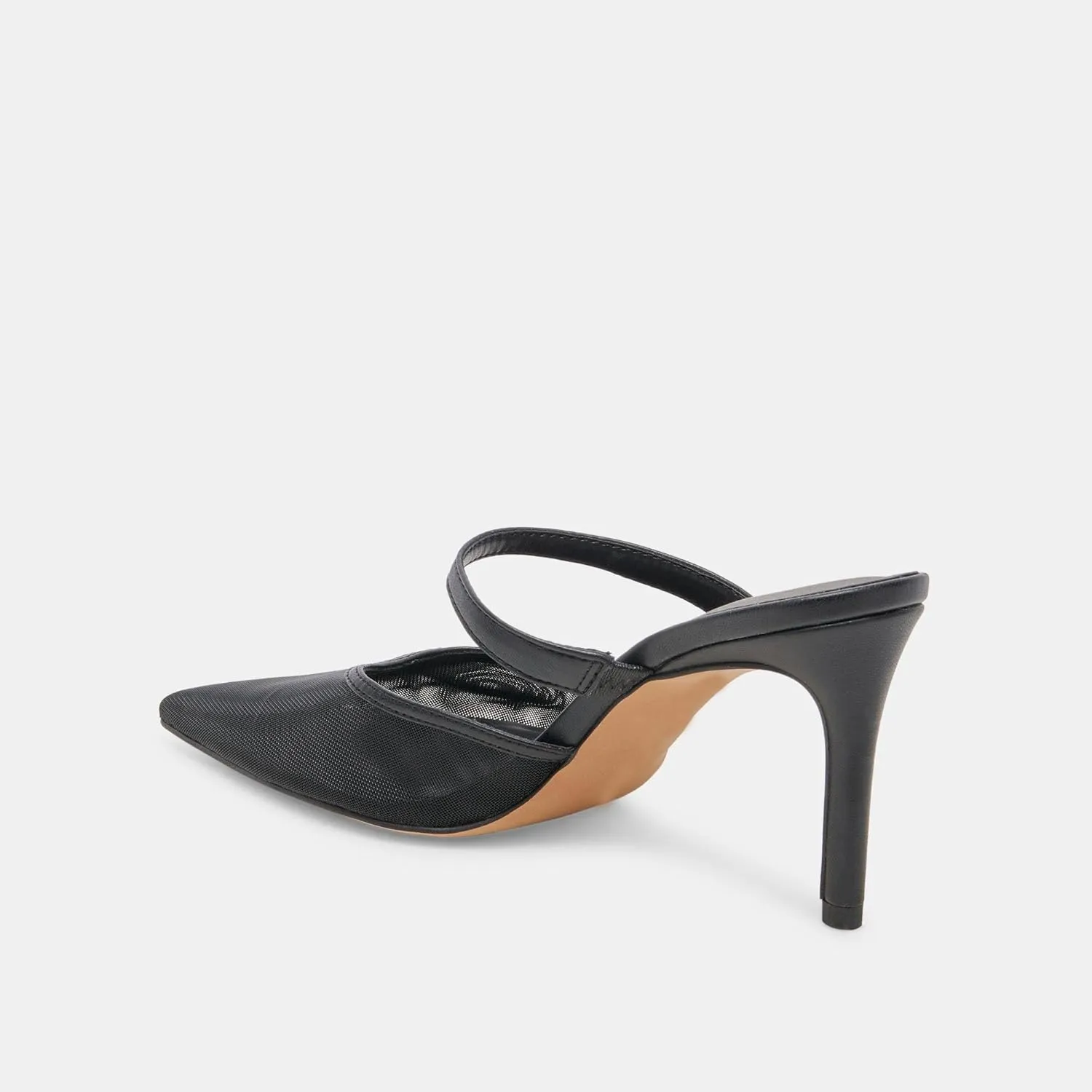 High Heel Mules for Women Closed Pointed Toe Slip On Heeled Mules with Strap Backless Casual Comfortable Dress Mule Heel Pumps