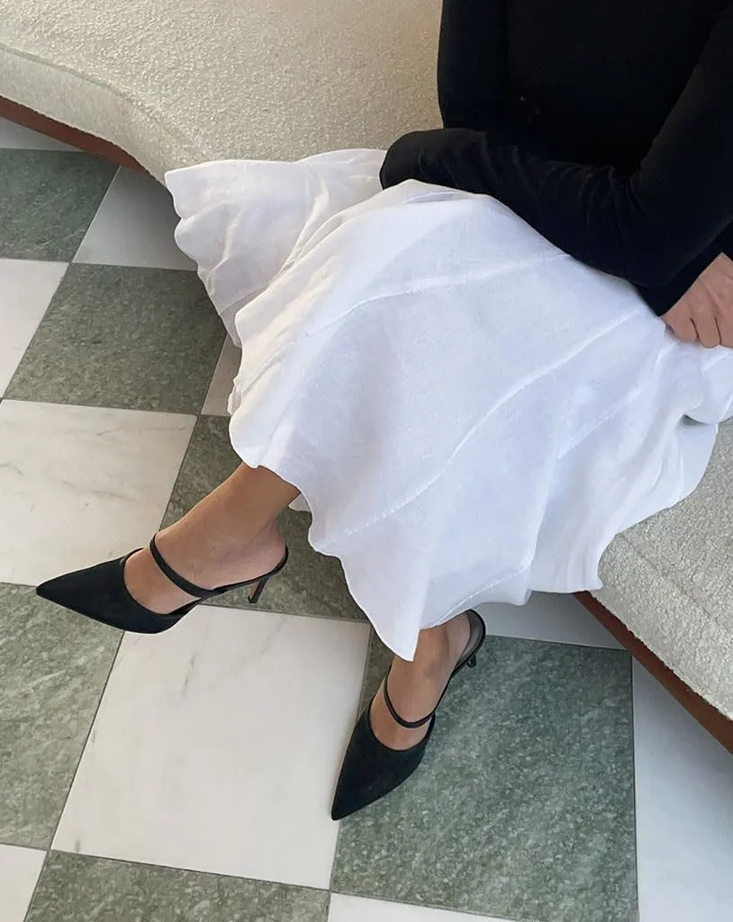 High Heel Mules for Women Closed Pointed Toe Slip On Heeled Mules with Strap Backless Casual Comfortable Dress Mule Heel Pumps