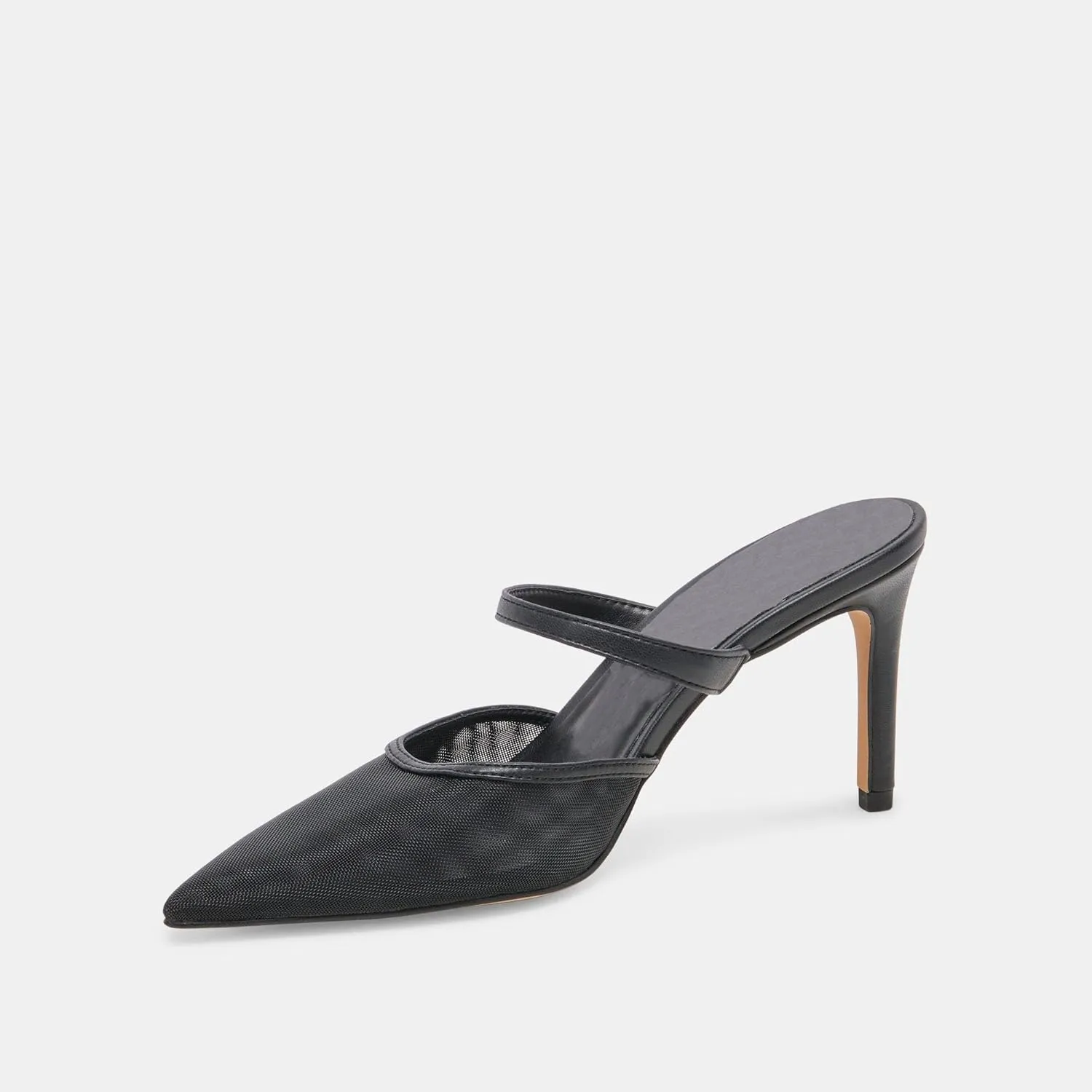 High Heel Mules for Women Closed Pointed Toe Slip On Heeled Mules with Strap Backless Casual Comfortable Dress Mule Heel Pumps