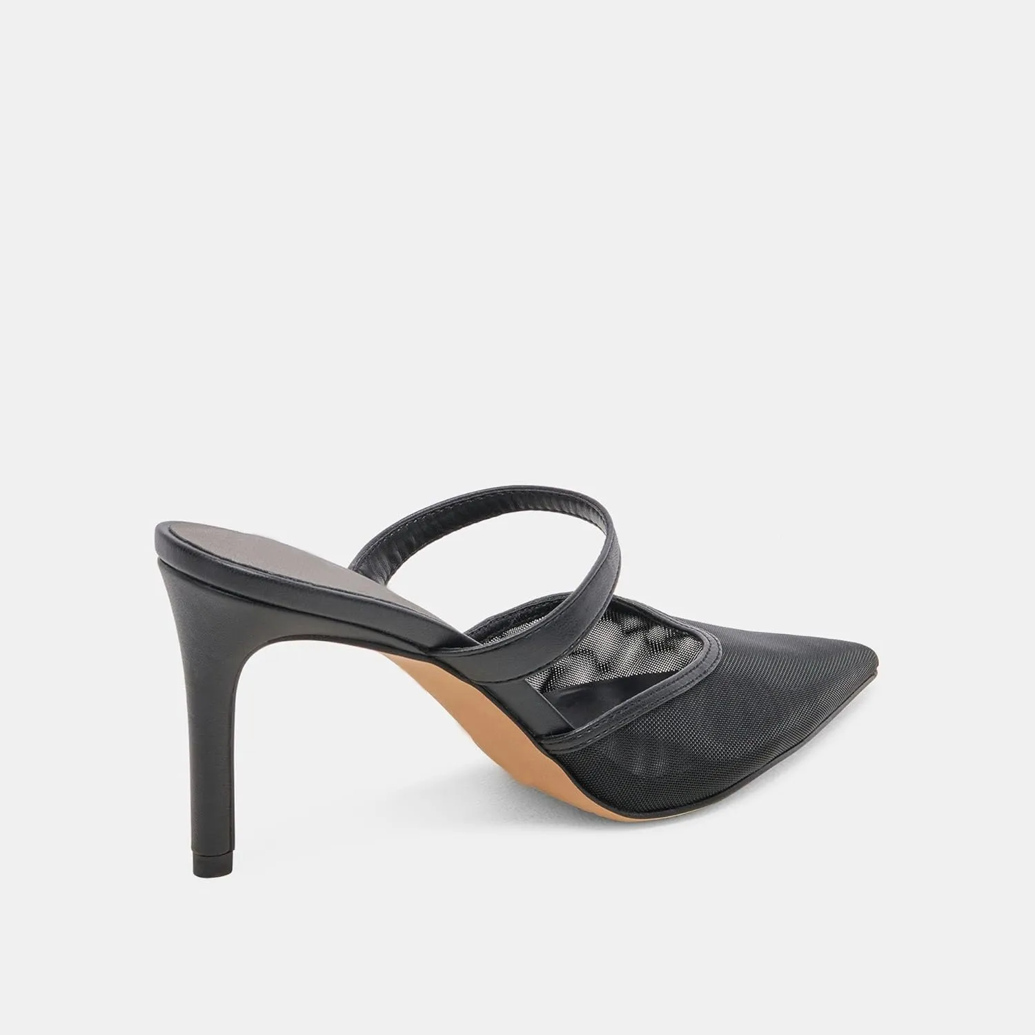 High Heel Mules for Women Closed Pointed Toe Slip On Heeled Mules with Strap Backless Casual Comfortable Dress Mule Heel Pumps