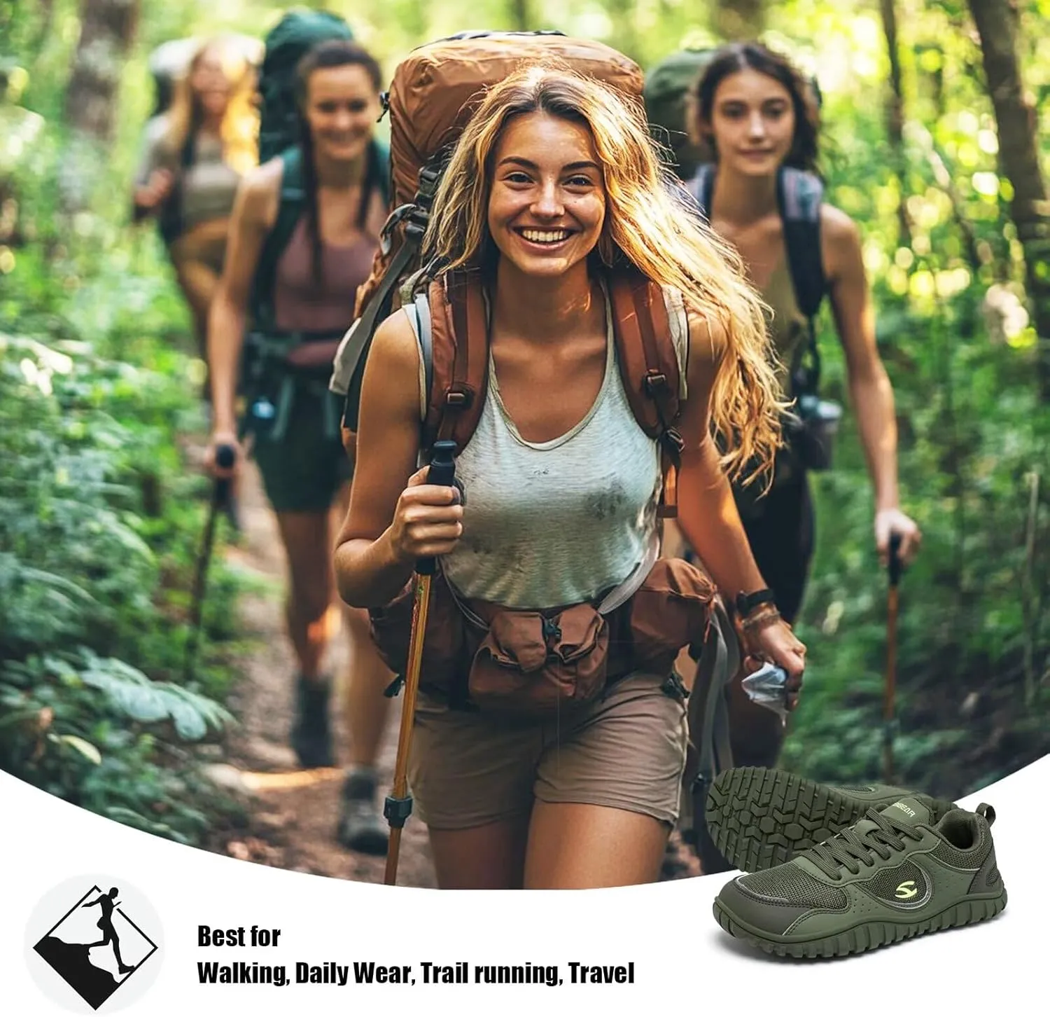 HOBIBEAR Womens Barefoot Shoes | Wide Toe Box | Comfortable Trail Running Sneaker
