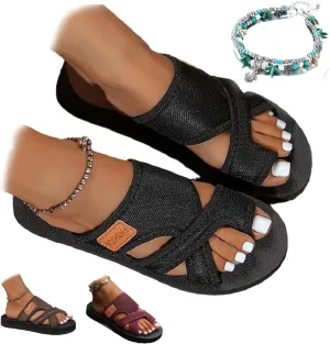 Hollow Mesh Slide Sandals with Loop Toe, Breathable Mesh Slide Sandals, Hollow Mesh Slide Sandals Orthopedic