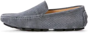 HOOENG Men's Loafers Hollow Out Breathable Driving Style Loafer Suede Vamp Flat Heel Lightweight Comfortable Fashion Classic Slip-ons (Color : Grey, Size : 8)