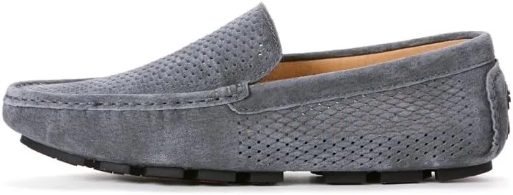 HOOENG Men's Loafers Hollow Out Breathable Driving Style Loafer Suede Vamp Flat Heel Lightweight Comfortable Fashion Classic Slip-ons (Color : Grey, Size : 8)