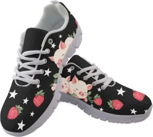 HUGS IDEA Women's Road Running Shoes Nurse Pattern Lightweight Sport Sneakers
