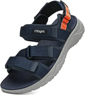 i78 Mens Athletic Walking Sandals with Adjustable Hook and Loop Strap Soft Cushioning Lightweight Comfort Casual for Outdoor Hiking Travel