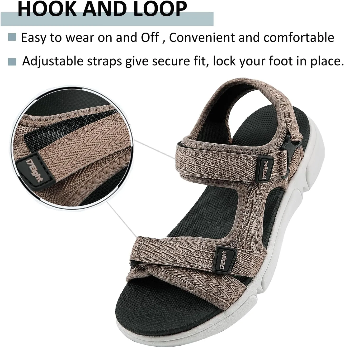 i78 Women’s Sandals LightWeight Comfort Soft Cushioning Footbed Sports Athletic Casual for Outdoor Walking Hiking