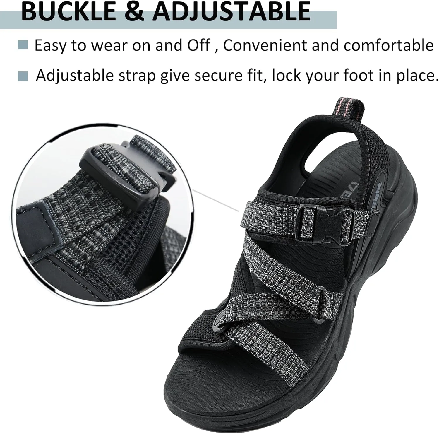 i78 Women’s Sandals LightWeight Comfort Soft Cushioning Footbed Sports Athletic Casual for Outdoor Walking Hiking
