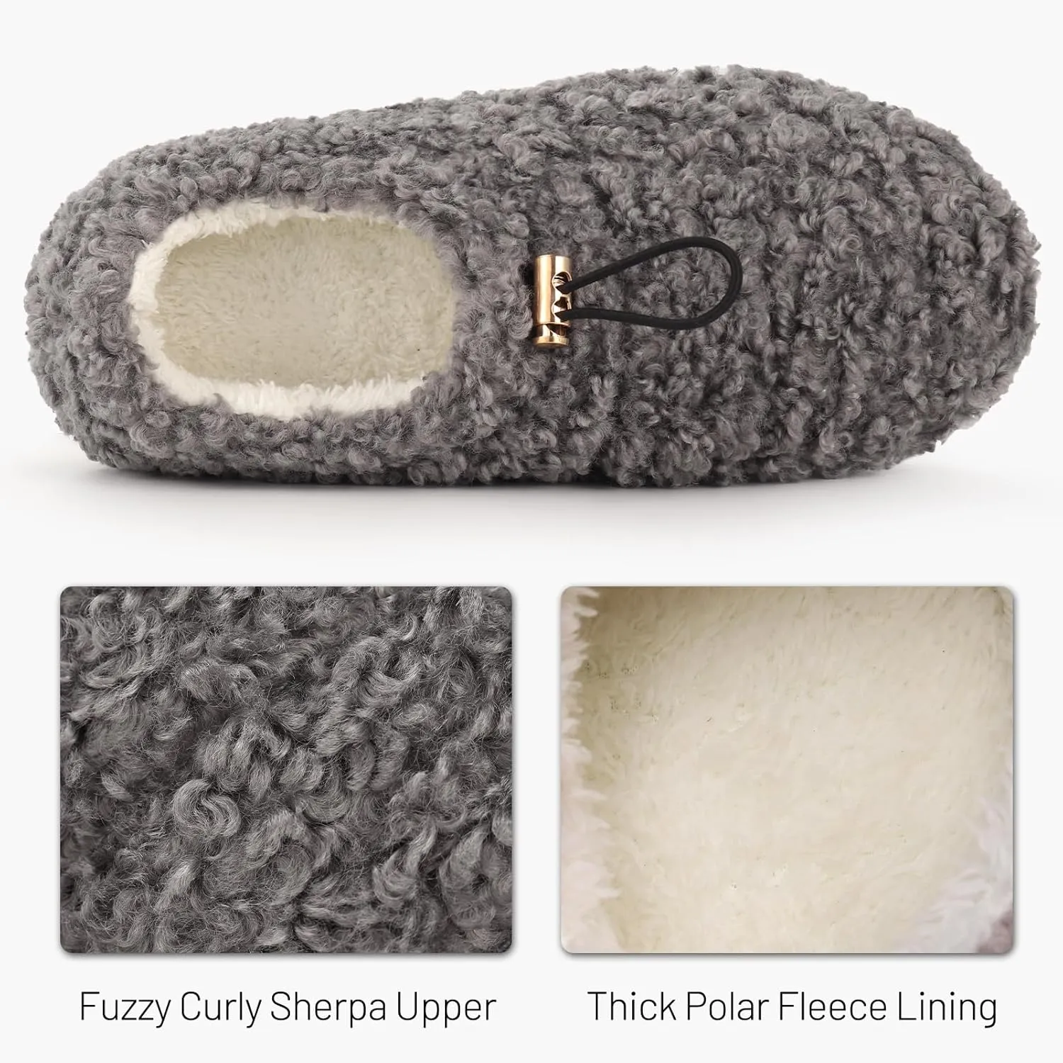 Ibeauti Womens Slippers Memory Foam Fuzzy Loafer Slippers for Indoor Outdoor House Shoes with Drawstring