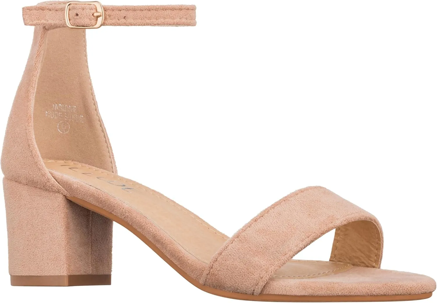 ILLUDE Women's Open Toe Ankle Strap Low Block Chunky Heels Sandals Party Dress Pumps Shoes