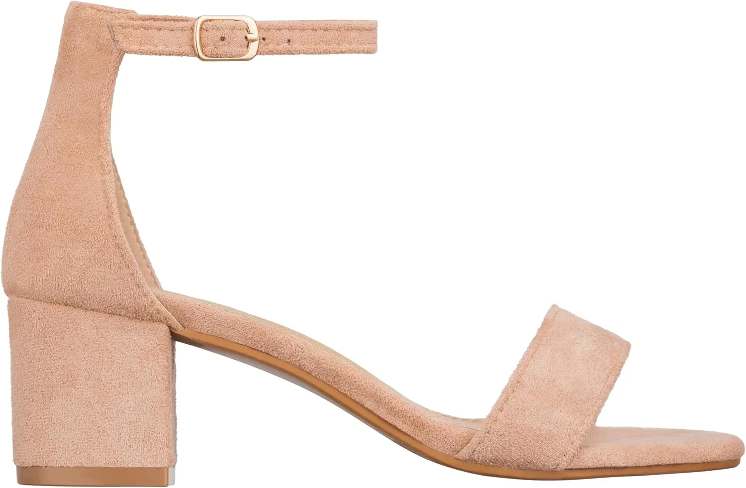 ILLUDE Women's Open Toe Ankle Strap Low Block Chunky Heels Sandals Party Dress Pumps Shoes
