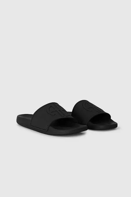 ISLA SLIDES - BLACK MONOGRAM