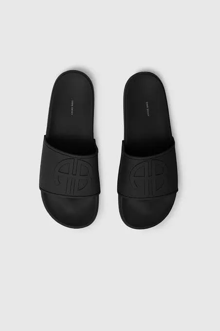 ISLA SLIDES - BLACK MONOGRAM