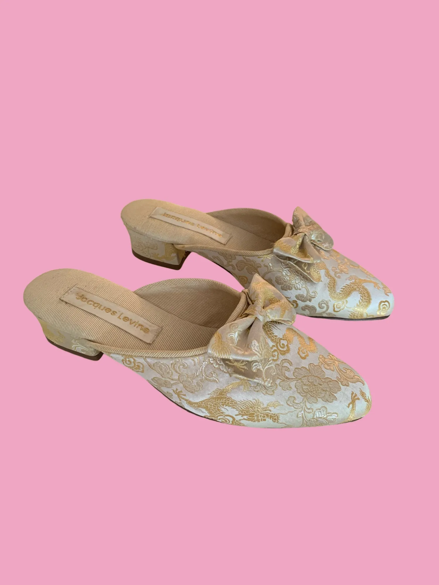 Jacques Levine Silk Slippers