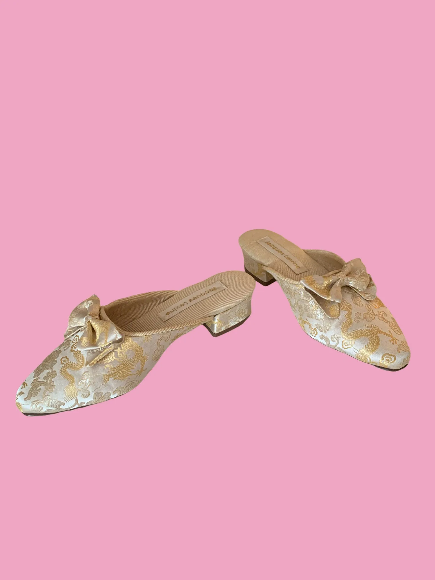 Jacques Levine Silk Slippers