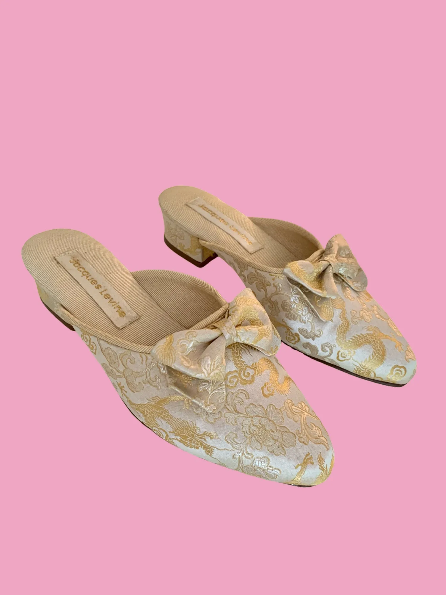 Jacques Levine Silk Slippers