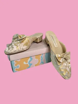 Jacques Levine Silk Slippers