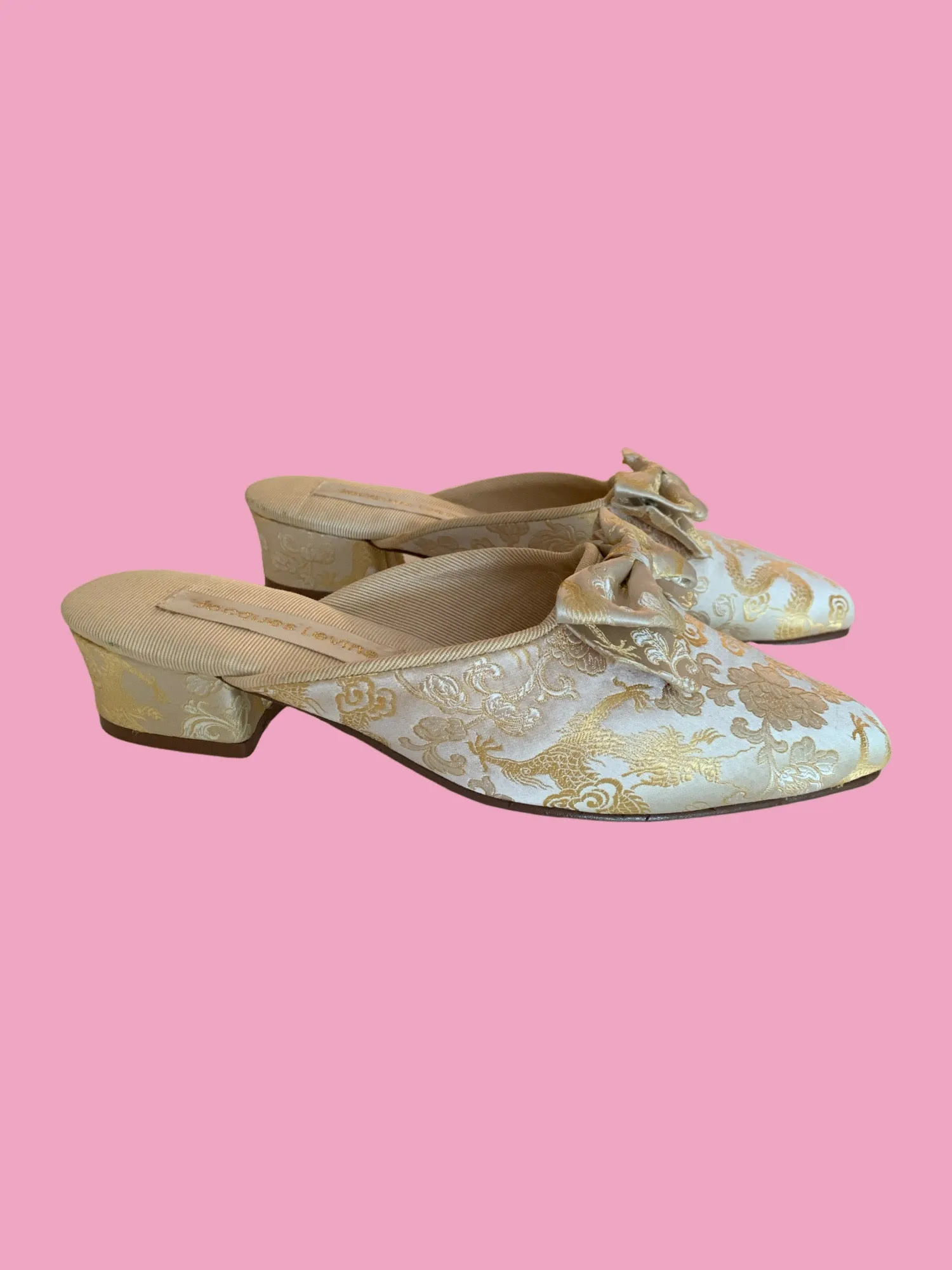 Jacques Levine Silk Slippers