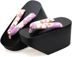 Japanese Traditional Wooden Clogs Geta Women's Slippers Sandals Summer Womens Flip-Flop Outdoor Performances Sandals Dance Clog Platform High-Heeled Shoes