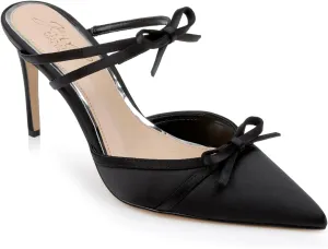 Jewel Badgley Mischka Klarise Pointed Toe Satin Double Bow Mules