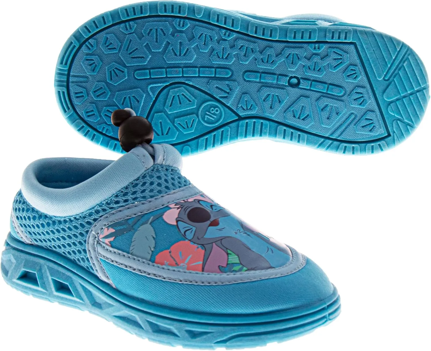 Josmo Kids Stitch Water Shoes for Girls - Pool Aqua Socks Slip On Quick Dry (5-10 Toddlers / 11-12 Little Kids)