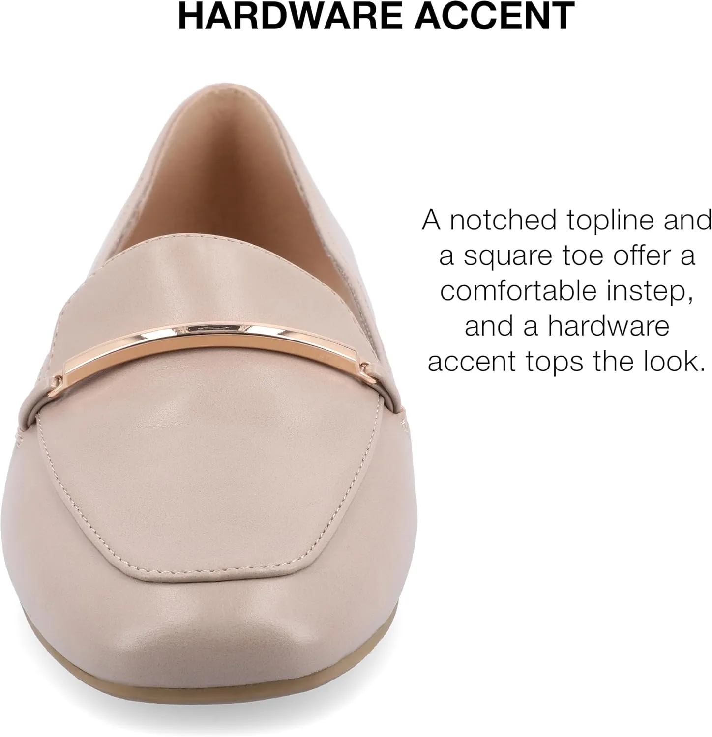 Journee Womens Loafer Flat Notched Topline Square Toe Slip-On Block Heel - Wrenn Casual Dress Shoe