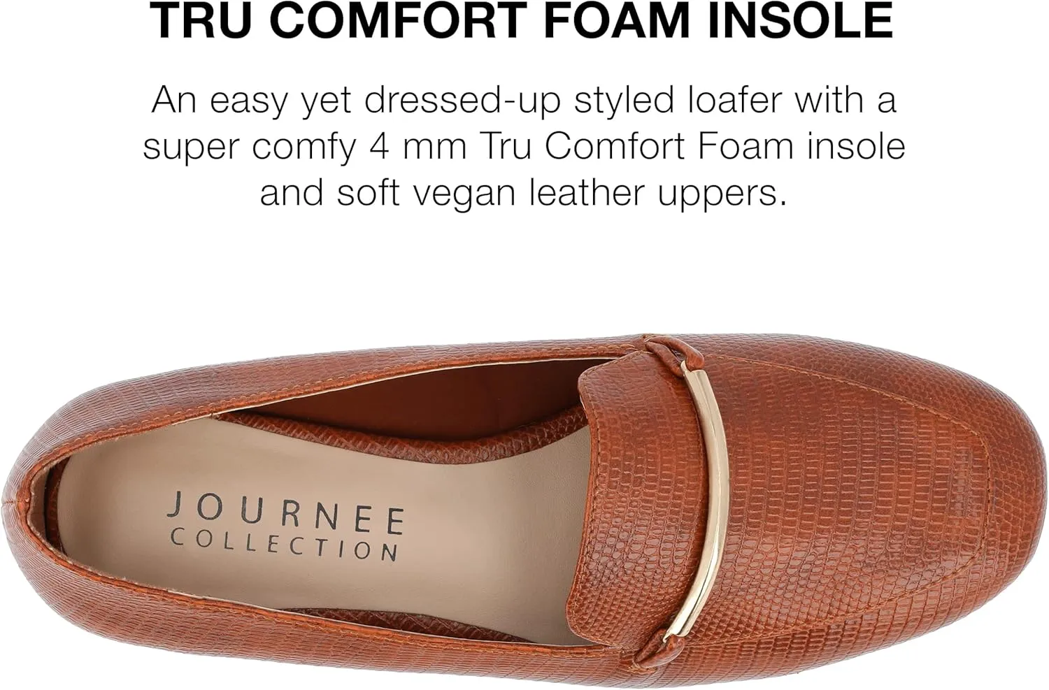 Journee Womens Loafer Flat Notched Topline Square Toe Slip-On Block Heel - Wrenn Casual Dress Shoe