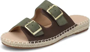 Journee Womens Slide On Sandal Cushioned Footbed Tresah Espadrille Open Toe Faux Leather Double Buckle