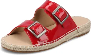 Journee Womens Slide On Sandal Cushioned Footbed Tresah Espadrille Open Toe Faux Leather Double Buckle