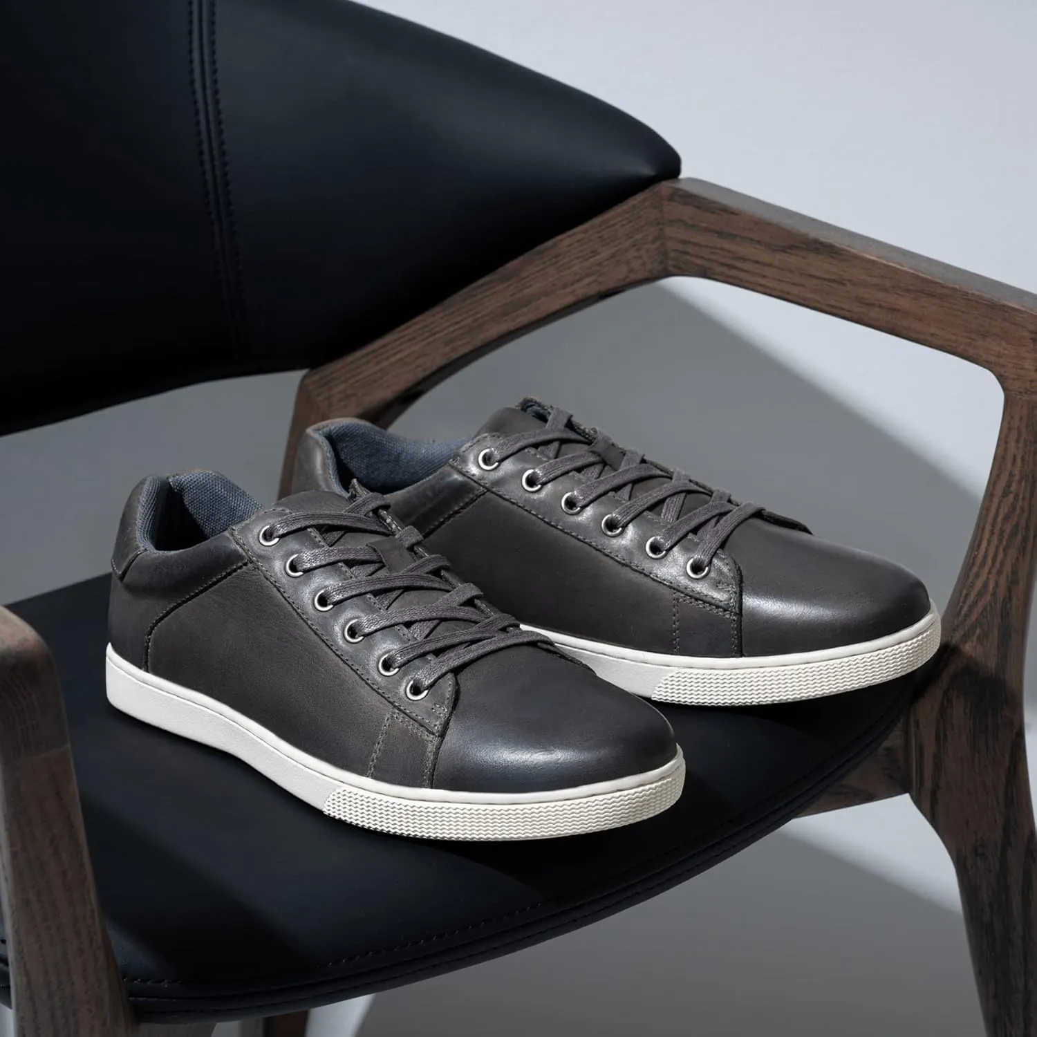 Jousen Men' s Casual Shoes Leather Dress Sneakers Business Casual Shoes for Men Breathable Fashion Sneakers