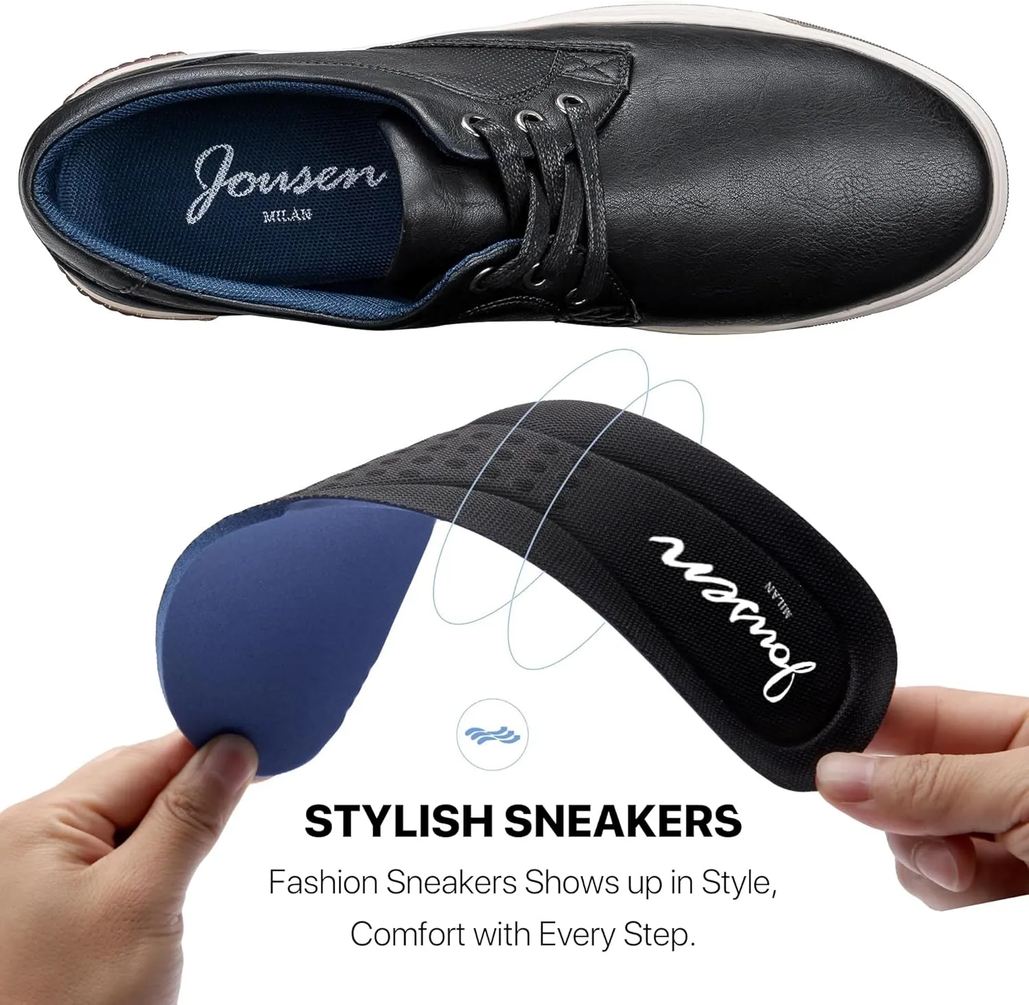 Jousen Men's Fashion Sneakers Classic Retro Casual Shoes for Men Breathable Business Dress Sneaker