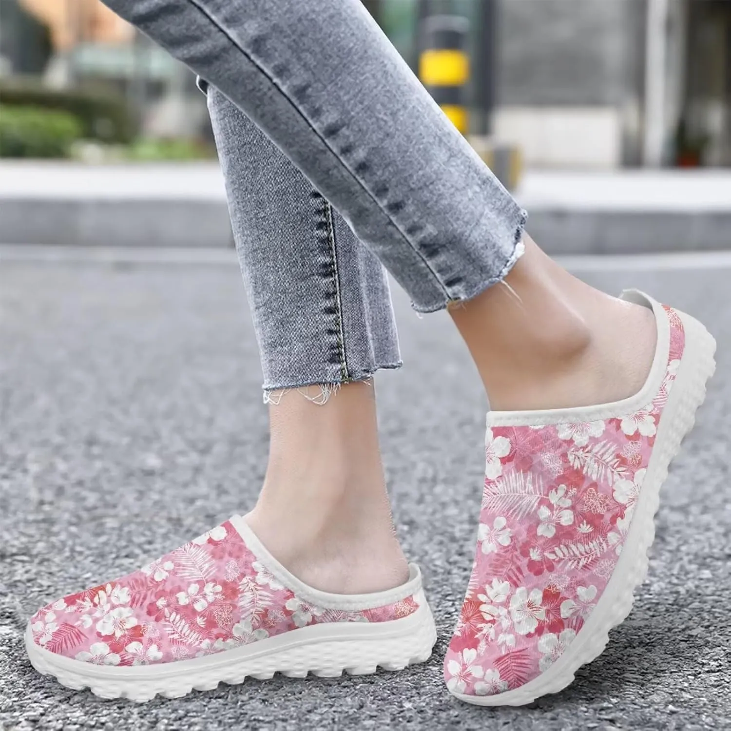 JoyLamoria Animal Pattern House Womens Shoes Mule Flower Lightweight Clog Fashion Comfortable Walking Backless Sport Sneakers
