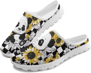 JoyLamoria House Flower Animal Pattern Womens Shoes Mule Casual Soft Mesh Clog Slip on Indoor Outdoor