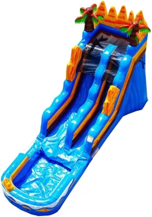 JumpOrange 15’ Oasis Commercial Grade Water Slide with Detachable Deep Pool for Kids and Adults (with Blower), Outdoor Indoor, Wet Dry Use, Tall Waterslide Inflatable
