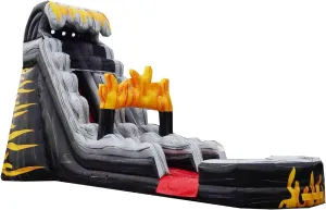 JumpOrange 19’ Flame Commercial Grade Water Slide with Splash Pool for Kids and Adults (with Blower), Outdoor Indoor, Wet Dry Use, Tall Inflatable