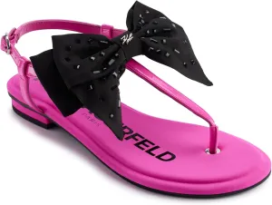 Karl Lagerfeld Paris Women's Cushioned Insole Everyday Cristi Bow-Flat Womes's Sandal Slide