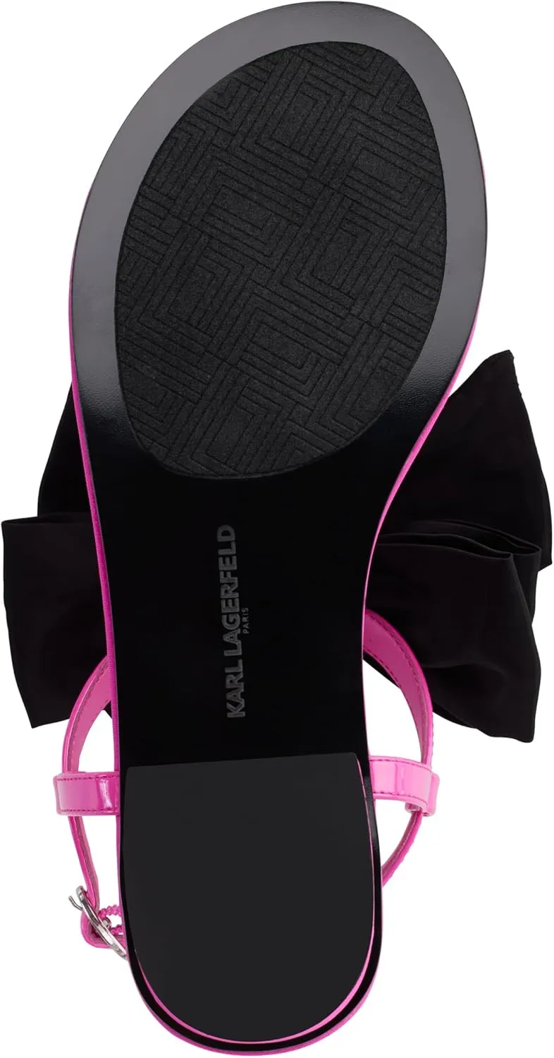 Karl Lagerfeld Paris Women's Cushioned Insole Everyday Cristi Bow-Flat Womes's Sandal Slide
