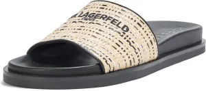 KARL LAGERFELD Women's Everyday Cushioned Insole Hazlet-Flat Slide Sandal