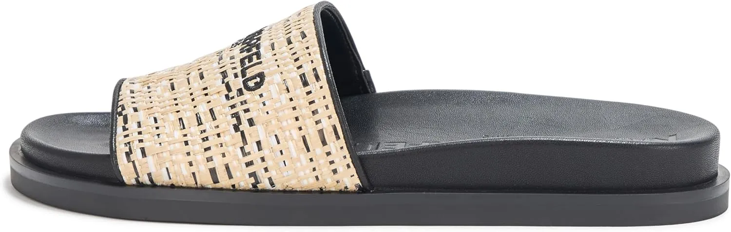 KARL LAGERFELD Women's Everyday Cushioned Insole Hazlet-Flat Slide Sandal