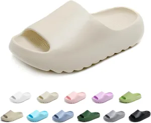 Kids Cloud Slides Slippers For Girls Boys,Pillow House Slippers Non-Slip Super Soft Quick Drying Shower Cushioned Slides Bathroom Thick Sole Sandals Indoor Outdoor Slippers
