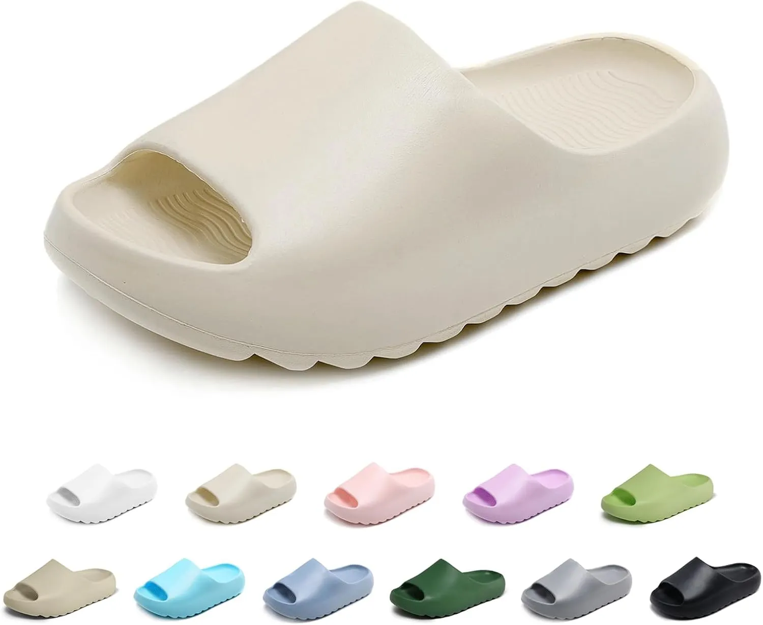Kids Cloud Slides Slippers For Girls Boys,Pillow House Slippers Non-Slip Super Soft Quick Drying Shower Cushioned Slides Bathroom Thick Sole Sandals Indoor Outdoor Slippers