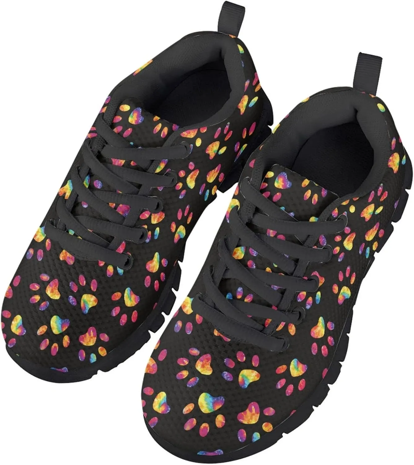 Kids Lightweight Breathable Walking Shoes Girls Washable Athletic Running Shoes Fashion Lace-up Sneaker