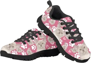 Kids Lightweight Breathable Walking Shoes Girls Washable Athletic Running Shoes Fashion Lace-up Sneaker