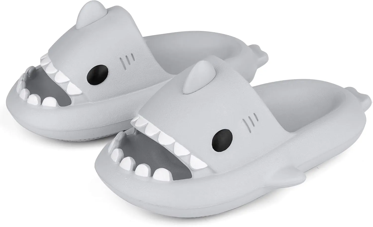 Kids Shark Slides丨Pillow Shower Sandals Quick Dry Slippers丨Toddler Boys Girls Comfy Cloud Slides丨Summer Non-Slip Thick Sole Beach Pool shoes